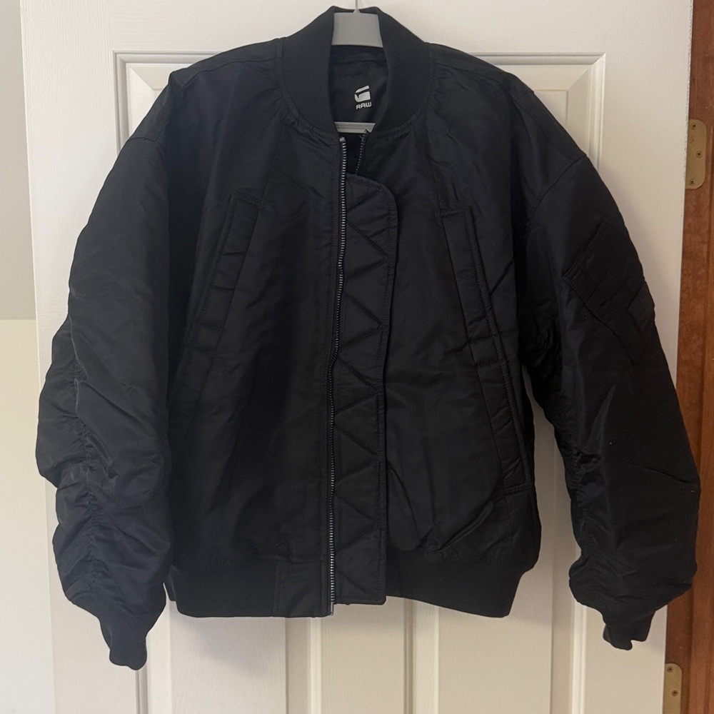 G Star Macro Balloon Bomber Padded Jacket Womens Black Small - Picture 3 of 6